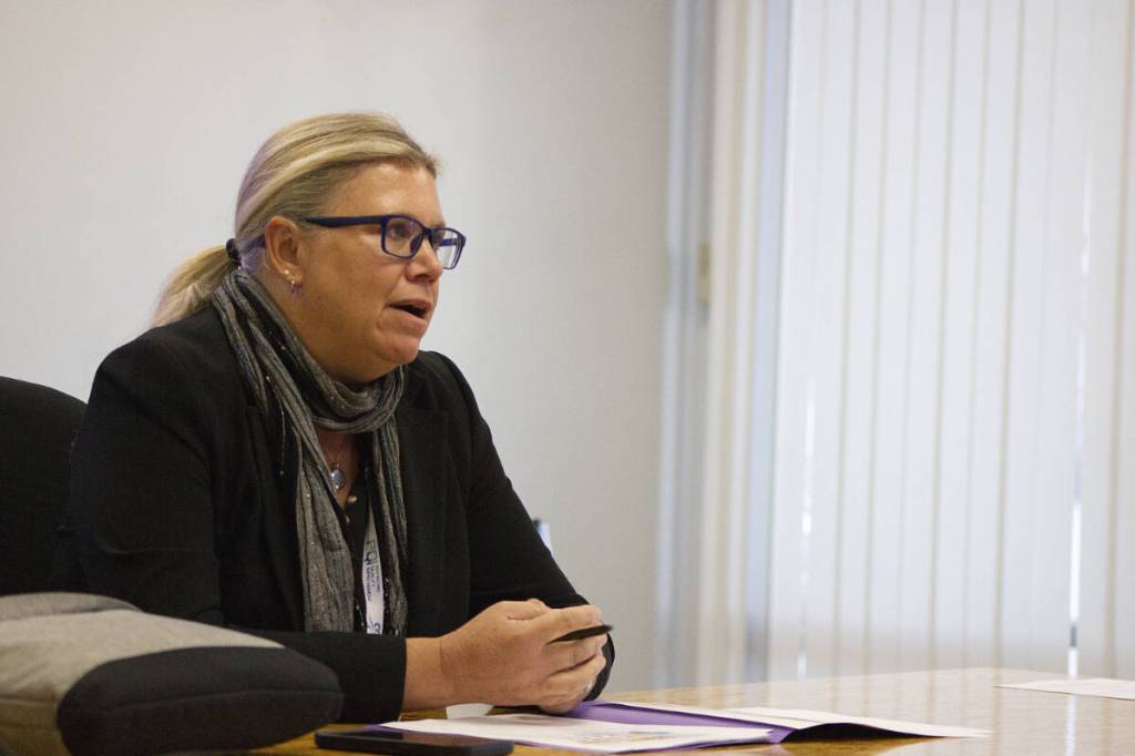 Karen Cooper of Interior Health (IH) appeared before the District of 100 Mile House Committee of the Whole on Nov. 25, 2025. (Misha Mustaqeem photo - 100 Mile Free Press)